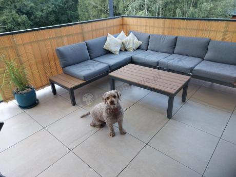 Nowoczesny narożnik modułowy na taras - Calamba Corner XL - Grey