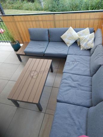 Nowoczesny narożnik modułowy na taras - Calamba Corner XL - Grey