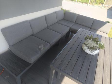 Nowoczesny narożnik na taras z wysokim stołem Calamba Corner XL - Antracite