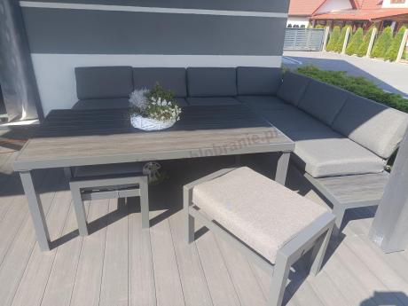 Nowoczesny narożnik na taras z wysokim stołem Calamba Corner XL - Antracite