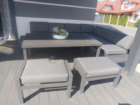 Nowoczesny narożnik na taras z wysokim stołem Calamba Corner XL - Antracite