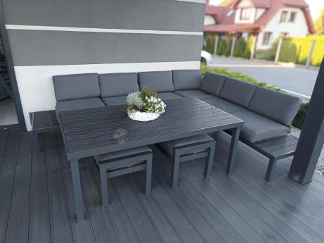 Nowoczesny narożnik na taras z wysokim stołem Calamba Corner XL - Antracite