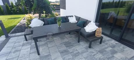 Nowoczesny narożnik na taras z wysokim stołem Calamba Corner XL - Antracite