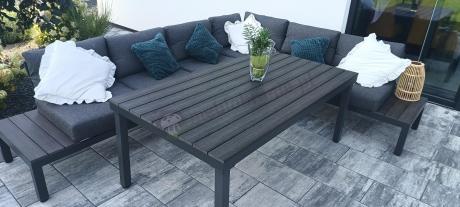 Nowoczesny narożnik na taras z wysokim stołem Calamba Corner XL - Antracite