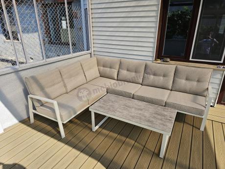 Nowoczesny narożnik ogrodowy Elke Corner - White