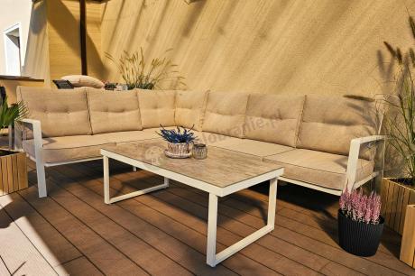 Nowoczesny narożnik ogrodowy Elke Corner - White