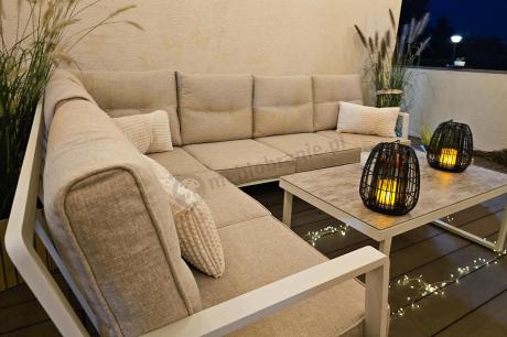 Nowoczesny narożnik ogrodowy Elke Corner - White