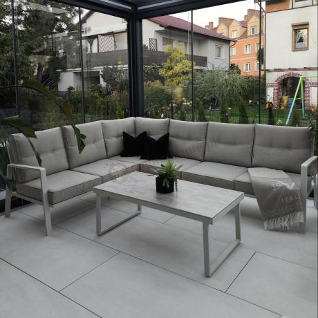 Nowoczesny narożnik ogrodowy Elke Corner - White