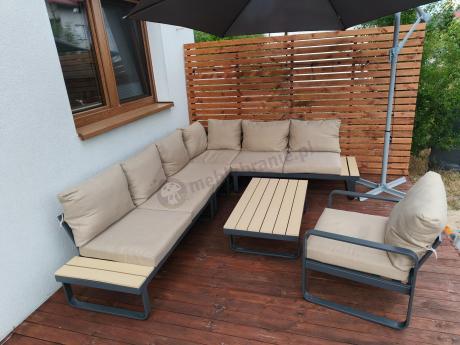 Nowoczesny narożnik ogrodowy z fotelem Panaon Corner XL WB