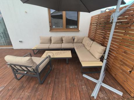 Nowoczesny narożnik ogrodowy z fotelem Panaon Corner XL WB