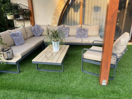 Nowoczesny narożnik ogrodowy z fotelem Panaon Corner XL WB