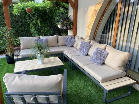 Nowoczesny narożnik ogrodowy z fotelem Panaon Corner XL WB