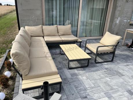 Nowoczesny narożnik ogrodowy z fotelem Panaon Corner XL WB