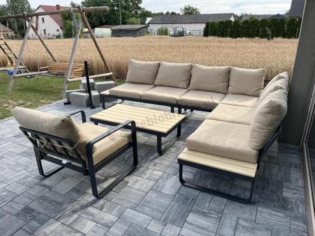 Nowoczesny narożnik ogrodowy z fotelem Panaon Corner XL WB