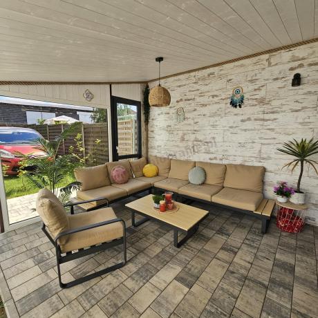 Nowoczesny narożnik ogrodowy z fotelem Panaon Corner XL WB