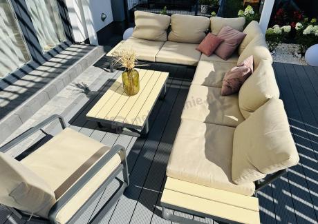 Nowoczesny narożnik ogrodowy z fotelem Panaon Corner XL WB