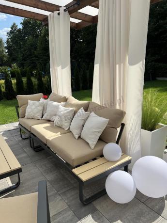 Nowoczesny narożnik ogrodowy z fotelem Panaon Corner XL WB