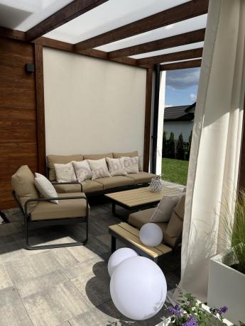 Nowoczesny narożnik ogrodowy z fotelem Panaon Corner XL WB