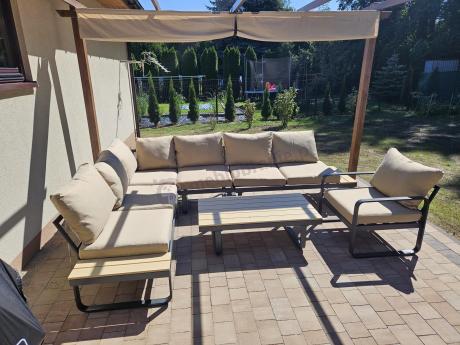 Nowoczesny narożnik ogrodowy z fotelem Panaon Corner XL WB