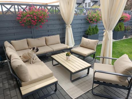 Nowoczesny narożnik ogrodowy z fotelem Panaon WB