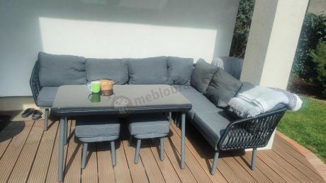 Nowoczesny narożnik tarasowy 185x240cm Postigo Corner XL - Dark Grey