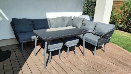 Nowoczesny narożnik tarasowy 185x240cm Postigo Corner XL - Dark Grey