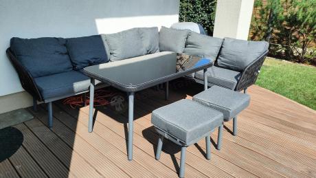 Nowoczesny narożnik tarasowy 185x240cm Postigo Corner XL - Dark Grey