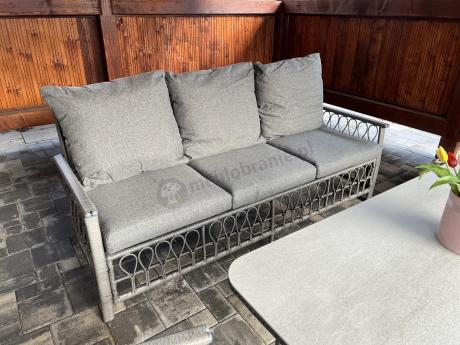 Nowoczesny zestaw mebli na taras Tebra z plecionką Antracite