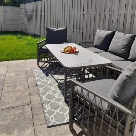 Nowoczesny zestaw mebli na taras Tebra z plecionką Antracite