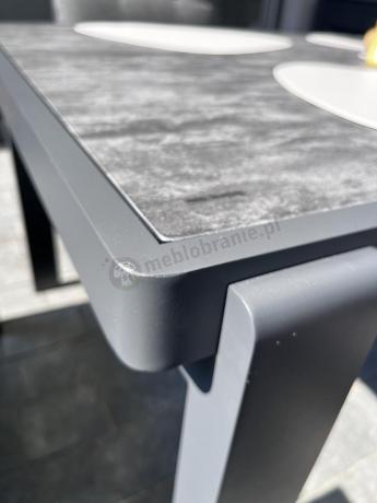 Nowoczesny zestaw mebli ogrodowych dla 8 osób z 2 sofami 200cm, 2 fotelami i stołem 150x90 cm Tavaro Grande Antracite