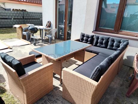 Pleciony zestaw ogrodowy z technorattanu Topiano Plus Yellow & Black