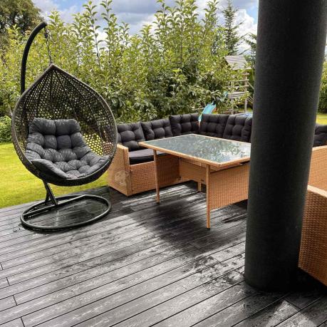 Pleciony zestaw ogrodowy z technorattanu Topiano Plus Yellow & Black