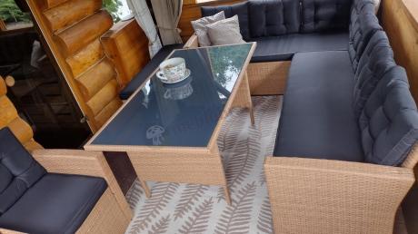 Pleciony zestaw ogrodowy z technorattanu Topiano Plus Yellow & Black