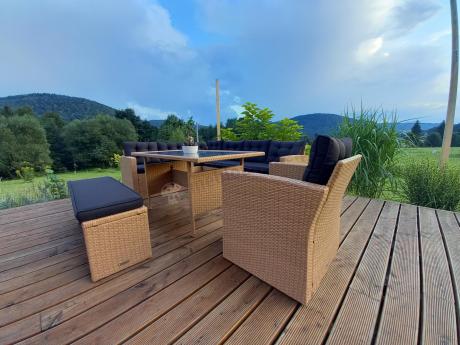 Pleciony zestaw ogrodowy z technorattanu Topiano Plus Yellow & Black