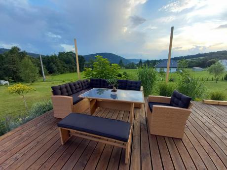 Pleciony zestaw ogrodowy z technorattanu Topiano Plus Yellow & Black