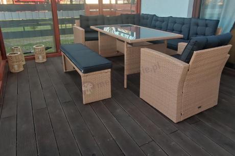 Pleciony zestaw ogrodowy z technorattanu Topiano Plus Yellow & Black