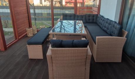 Pleciony zestaw ogrodowy z technorattanu Topiano Plus Yellow & Black