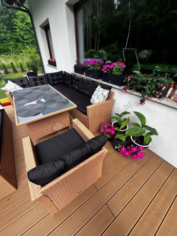 Pleciony zestaw ogrodowy z technorattanu Topiano Plus Yellow & Black