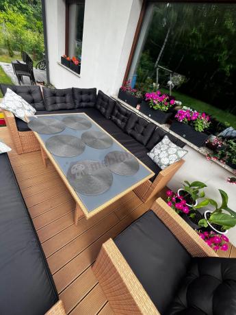 Pleciony zestaw ogrodowy z technorattanu Topiano Plus Yellow & Black