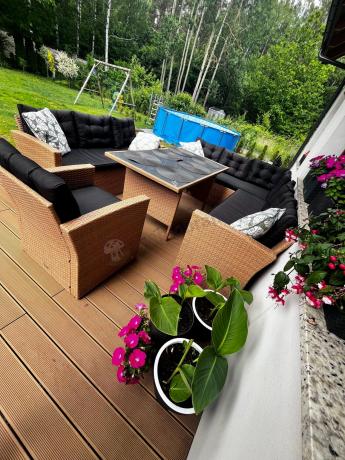 Pleciony zestaw ogrodowy z technorattanu Topiano Plus Yellow & Black