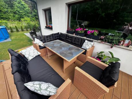 Pleciony zestaw ogrodowy z technorattanu Topiano Plus Yellow & Black