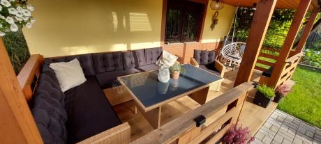 Pleciony zestaw ogrodowy z technorattanu Topiano Plus Yellow & Black