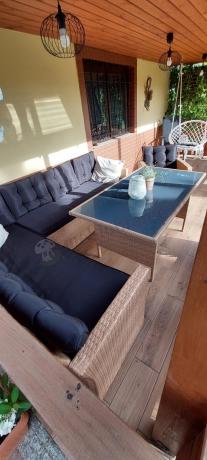 Pleciony zestaw ogrodowy z technorattanu Topiano Plus Yellow & Black