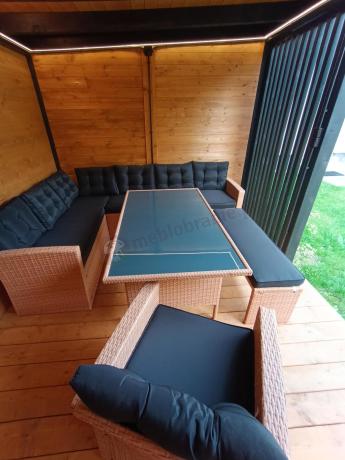 Pleciony zestaw ogrodowy z technorattanu Topiano Plus Yellow & Black