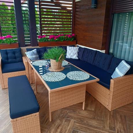 Pleciony zestaw ogrodowy z technorattanu Topiano Plus Yellow & Black