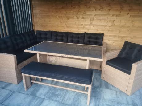 Pleciony zestaw ogrodowy z technorattanu Topiano Plus Yellow & Black