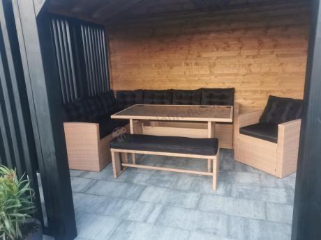 Pleciony zestaw ogrodowy z technorattanu Topiano Plus Yellow & Black