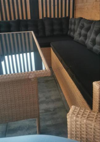 Pleciony zestaw ogrodowy z technorattanu Topiano Plus Yellow & Black