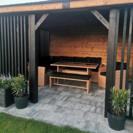 Pleciony zestaw ogrodowy z technorattanu Topiano Plus Yellow & Black