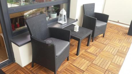 Grafitowy zestaw balkonowy